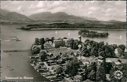 Ansichtskarte Chiemsee Fraueninsel - Chiemsee Schöning Luftbild 1960