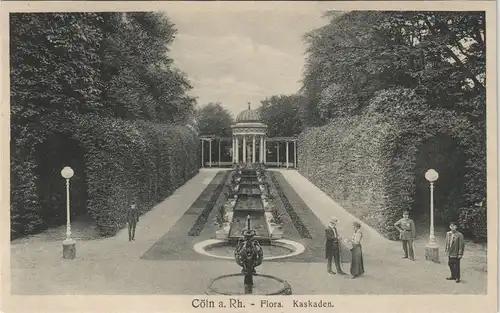 Ansichtskarte Köln Flora - Botanischer Garten, Kaskaden 1917