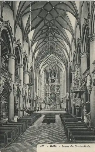 Ansichtskarte Köln Jesuiten-Kirche Inneres der Jesuitenkirche 1910