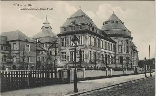 Ansichtskarte Köln Handelshochschule (Rheinfront) 1912