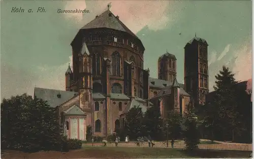 Ansichtskarte Köln St. Gereon Kirche, Stimmungsbild 1911