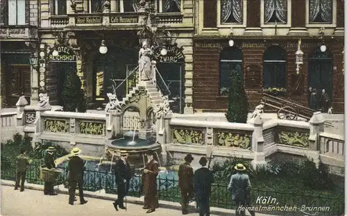 Ansichtskarte Köln Hotel Reichshof, Heinzelmännchenbrunnen 1907