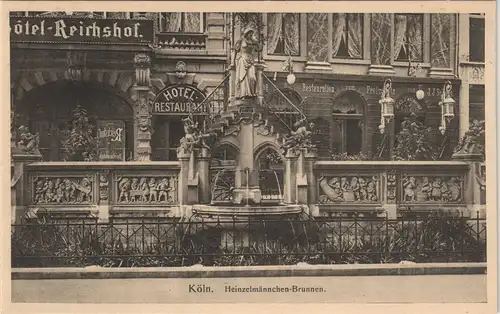 Ansichtskarte Köln Heinzelmännchenbrunnen, Hotel Reichshof 1912