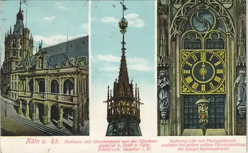 Ansichtskarte Köln Rathaus - Uhr - Glockenturm 3 Bild 1914