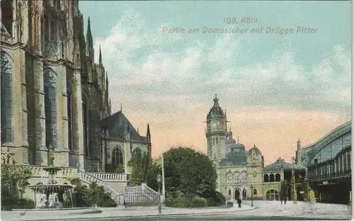 Ansichtskarte Köln Partie am Domostchor mit Drügge Pitter 1913