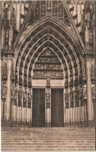 Ansichtskarte Köln Südportal Portal Eingang des Kölner Dom 1910