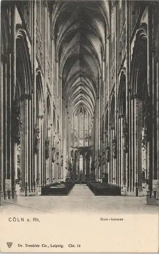 Ansichtskarte Köln Kölner Dom Inneres, Cathedrale Inside View 1905