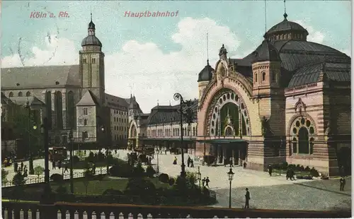 Ansichtskarte Köln Hauptbahnhof & Bahnhofsvorplatz 1911