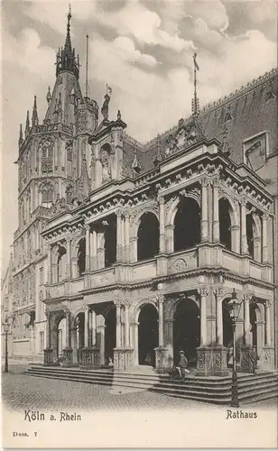 Ansichtskarte Köln Rathaus Bauwerk Gesamtansicht 1906