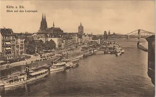 Ansichtskarte Köln Leystapel - Dampfer 1912
