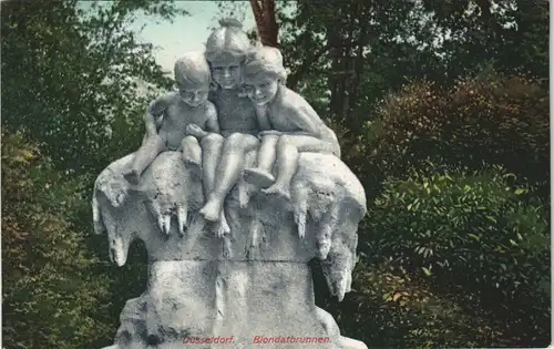 Ansichtskarte Düsseldorf Hofgarten - Blondatbrunnen 1909