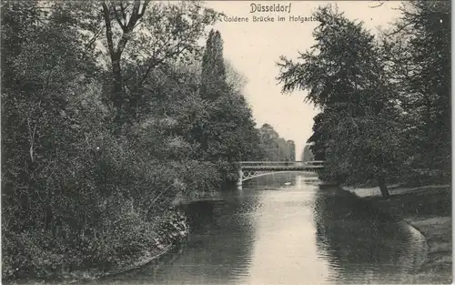 Ansichtskarte Düsseldorf Hofgarten - Goldene Brücke 1909