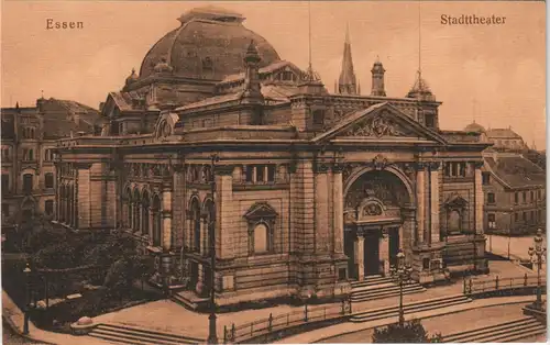 Ansichtskarte Essen (Ruhr) Partie am Stadttheater 1909