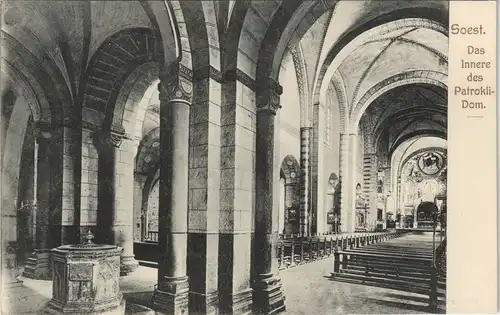 Ansichtskarte Soest St. Patrokli-Dom, Innen 1909