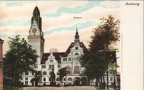 Ansichtskarte Duisburg Partie am Rathaus 1907