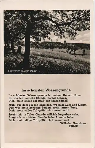 Ansichtskarte Conweiler-Straubenhardt Stadt, Textkarte 1934