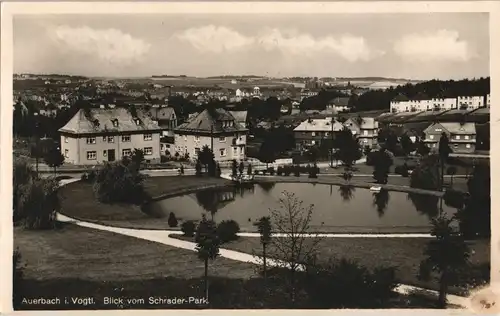Ansichtskarte Auerbach (Vogtland) Blick vom Schrader-Park 1931