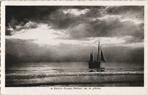 CPA Berck Strand Segelboote - Stimmungsbild 1943