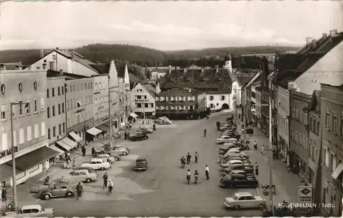Ansichtskarte Eggenfelden Straße, VW Käfer, Fotogeschäft 1959
