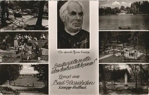 Ansichtskarte Bad Wörishofen Kneippiatorium MB Park, Wassertreten 1967
