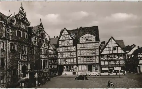 Ansichtskarte Hannoversch Münden Hann. Münden VW Käfer Rathaus 1961