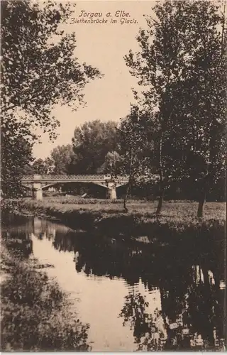 Ansichtskarte Torgau Ziethenbrücke im Glacis. 1913