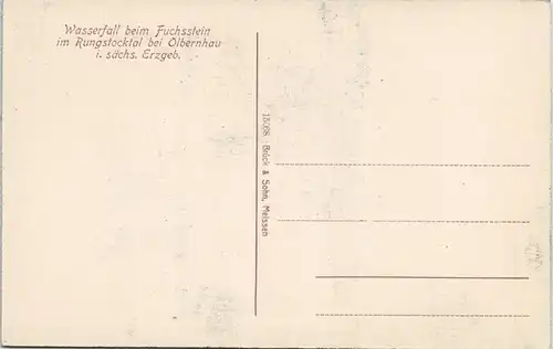 Ansichtskarte Olbernhau Wasserfall beim Fuchsstein 1913