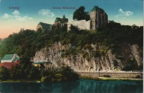 Ansichtskarte Leisnig Schloss Mildenstein - Häuser 1913