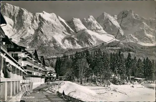 Ansichtskarte Garmisch-Partenkirchen Eibsee, Hotels - weg zur Zugspitze 1962