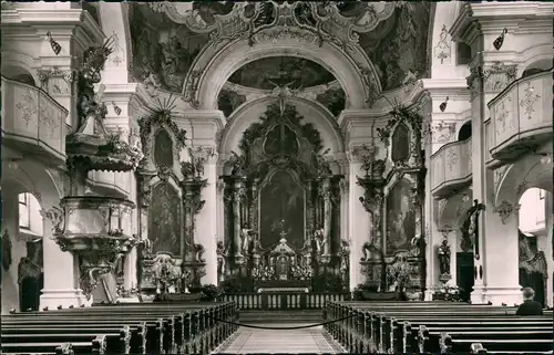 Ansichtskarte Lindau (Bodensee) Stiftskirche - Innenbereich 1962