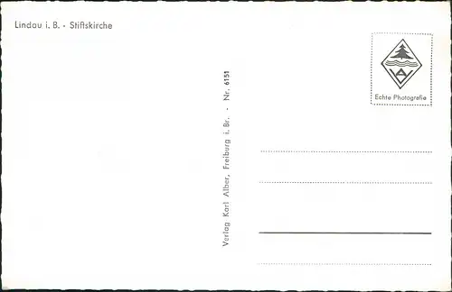 Ansichtskarte Lindau (Bodensee) Stiftskirche - Innenbereich 1962