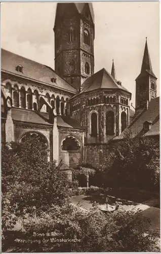 Ansichtskarte Bonn Münsterkirche Kreuzgang und Garten 1910