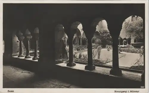 Ansichtskarte Bonn Münsterkirche Kreuzgang im Münster Echtfoto-AK 1930