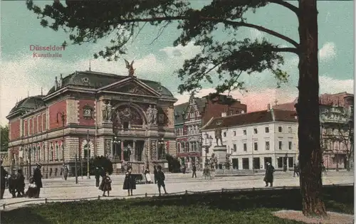 Ansichtskarte Düsseldorf Partie an der Kunsthalle 1907