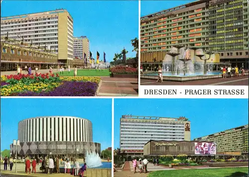 Ansichtskarte Seevorstadt-Dresden Prager Straße 1974