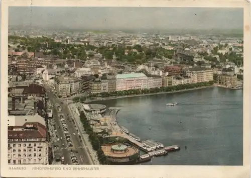 Ansichtskarte Hamburg Jungfernstieg, Binnenalster 1961