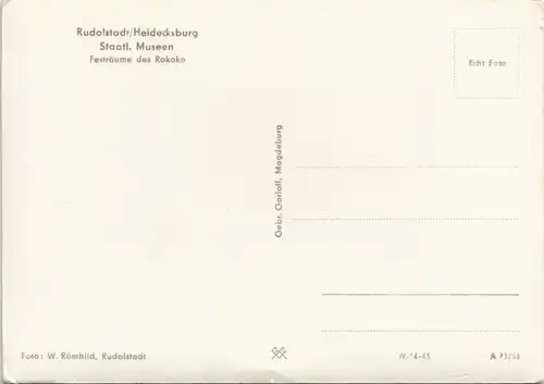 Ansichtskarte Rudolstadt Schloss Heidecksburg 1955