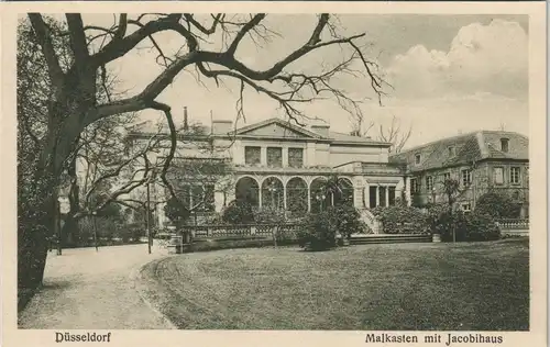 Düsseldorf Partie am Malkasten mit Jacobihaus, Villen Gebäude 1910