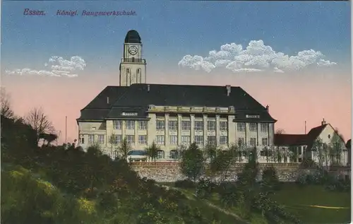 Essen (Ruhr) Königlich Baugewerkschule color Gesamtansicht 1910