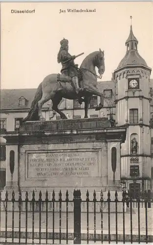 Ansichtskarte Düsseldorf Jan Wellm Denkmal, Reiter Statue (Monument) 1910