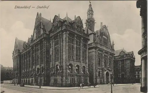 Ansichtskarte Düsseldorf Strassen Partie am Stahlhof 1910