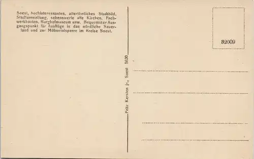 Ansichtskarte Soest Wiesenkirche und grosser Teich 1920