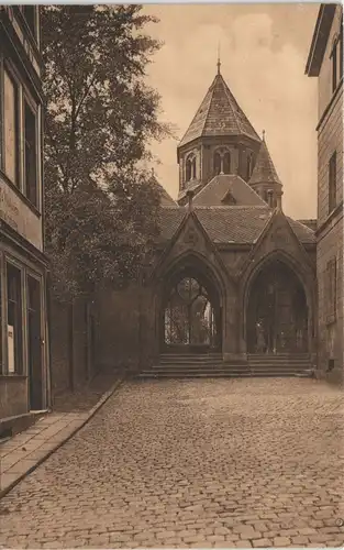 Ansichtskarte Essen (Ruhr) Strassen Partie a.d. Kirche, Münsterkirche 1926
