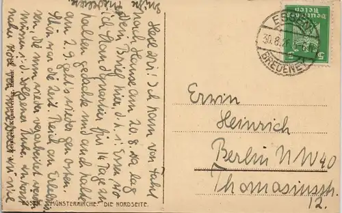 Ansichtskarte Essen (Ruhr) Strassen Partie a.d. Kirche, Münsterkirche 1926