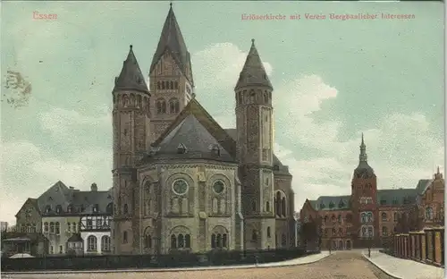 Essen (Ruhr) Partie a.d. Erlöserkirche & Verein Bergbaulicher Interessen 1917