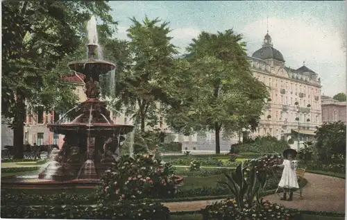 Ansichtskarte Düsseldorf Corneliusplatz mit Parkhotel, color Ansicht 1910