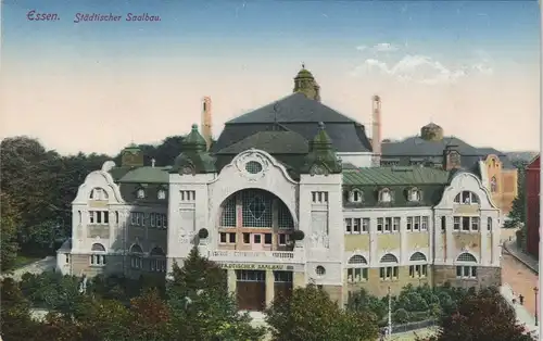 Ansichtskarte Essen (Ruhr) Städtischer Saalbau Gebäude Gesamtansicht 1910