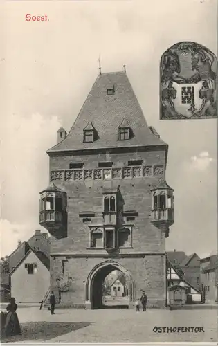 Ansichtskarte Soest Straßen Partie am Ostertor Osthofentor 1910