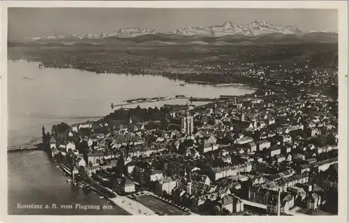 Ansichtskarte Konstanz Panorama-Ansicht vom Flugzeug aus, Luftaufnahme 1933