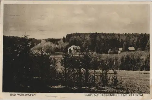 Ansichtskarte Bad Wörishofen Blick auf Sonnenbichl und Zillertal 1932